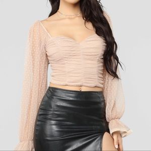 2 for $20 - Mesh Cropped Blouse